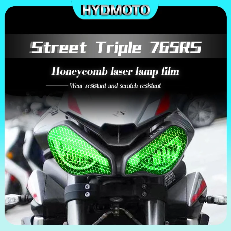 

For Triumph Street Triple 765RS accessories honeycomb laser lamp film headlight film transparent protective sticker modification