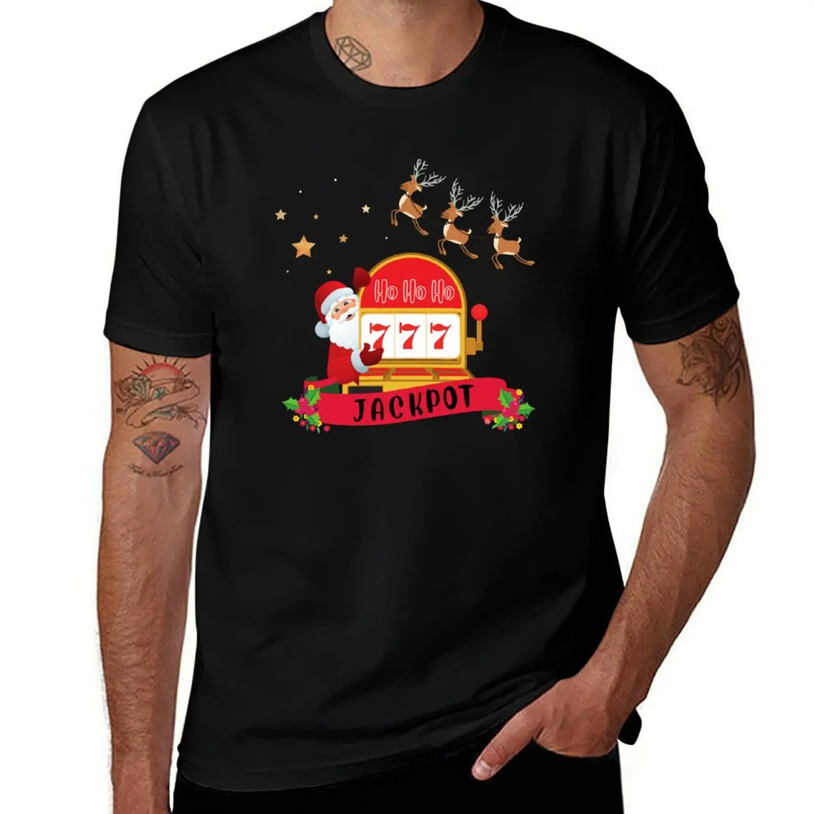 Santa Slot Machine T-Shirt UV Sun Protection Tee Shirt T-Shirt