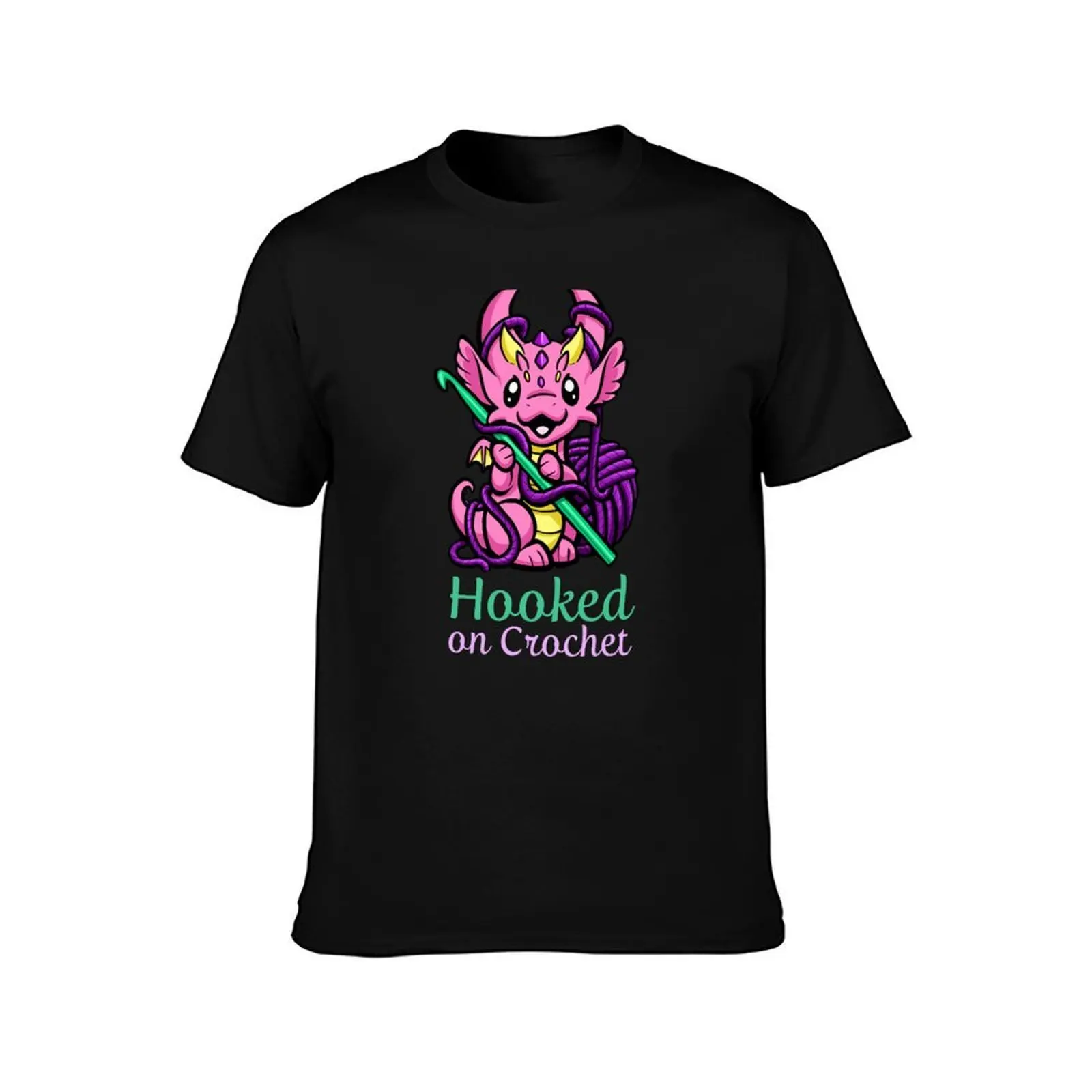 Emma - Crochet Dragon T-Shirt Summer Casual Cotton Tee Oversized Streetwear Tops Vintage Graphic Print Unisex Men Women