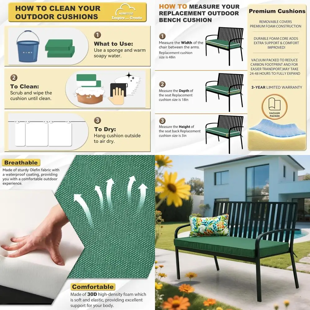 

Водонепроницаемые и устойчивые к ультрафиолетовому излучению чехлы для уличных скамей, съемная ткань Olefin для мебели для патио, доступны 3 размера