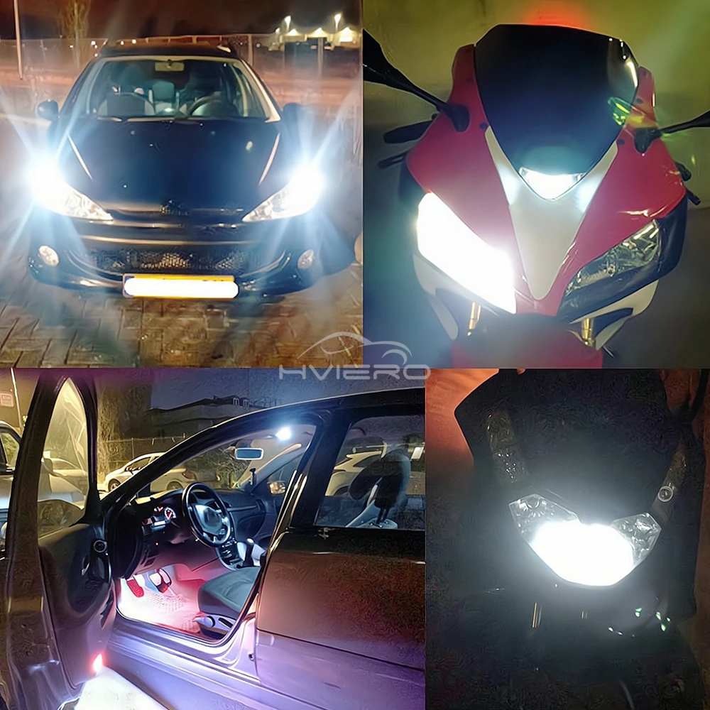 1/2/6/10Pcs T10 Car Led Brake Turn Signal Lamp 194 W5W 3528 10smd License Plate Light 12V Wedge Side Bulbs Motorcycle Headlight