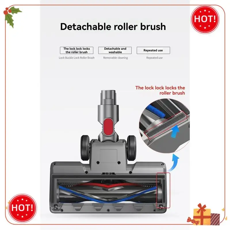 

ABLE-Replacement Head For Dyson V7 V8 V10 V11 V15 With LED Dust Lamp V-Shaped Brush Attachment For Carpet And Hardwood Floors