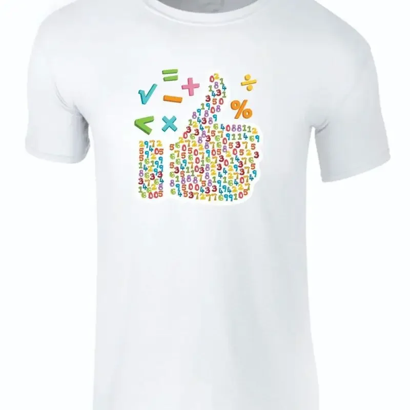 World Numbers Day T Shirt Maths Funny Thumbs Up Colour Charity