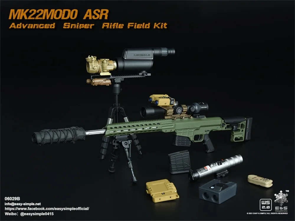 

Big Sale 1/6 ES06029 MK22Mod0 EASY&SIMPLE ASR Advanced Sniper Rifle Field Kit Dress Suit Bags Model Suit 12inch Action Figure