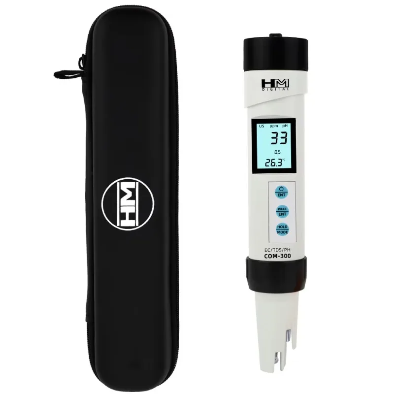 COM-300 Water Quality Digital Measurement Tools 4 in 1 TDS EC Temp PH Meter for Waterproof Testing Device