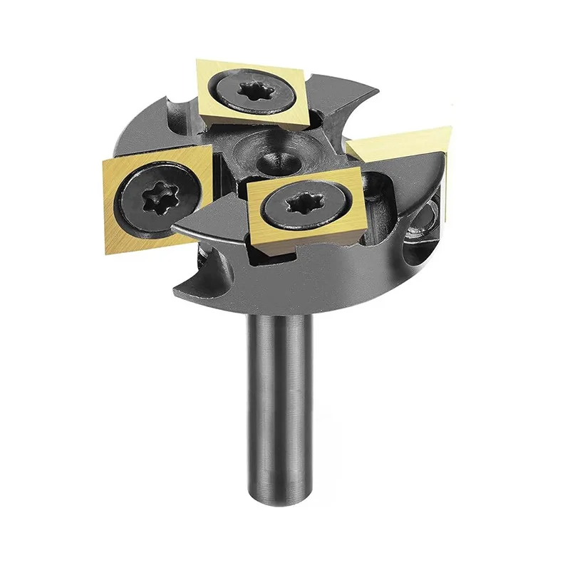 1pc Four Blade T-shaped Cutter Frame Type Slotting Bottom Cleaning Cutting Head Tenon Woodworking Milling Cutter