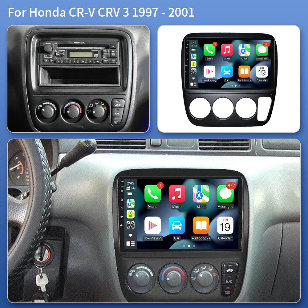 mfkj AI Voice 2din Android Auto Car Radio Multimedia For Honda CRV CR-V 3 1997-2001 GPS Stereo Caplay Autoradio 2 din dvd