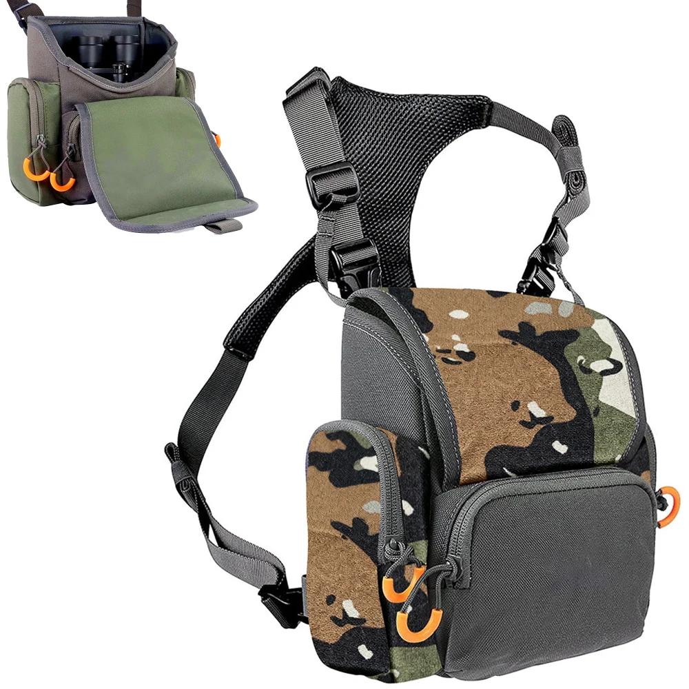 Portable Binocular Harness Chest Bag Adjustable Telescope Storage Backpack with Waterproof Cover Hunting Vest Tactical Chest Bag