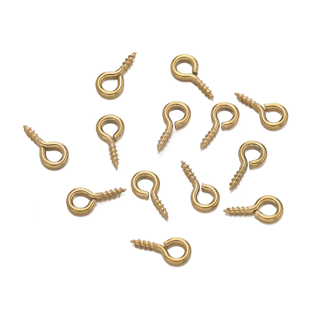 50-100 Stück/Lot Edelstahl Ösennadel Schlüsselanhänger Haken Ösennadeln Mini-Schraubanhänger DIY Gewindestift-Befestigung DIY Schmuck Armband – Detail 3