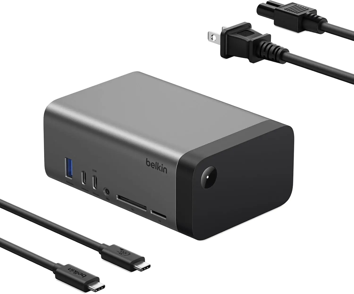

USB-C хаб 11-в-1 с технологией GaN, мощностью 150 Вт, поддержкой трех мониторов до 8K, быстрой передачей данных для MacBook Pro и других устройств