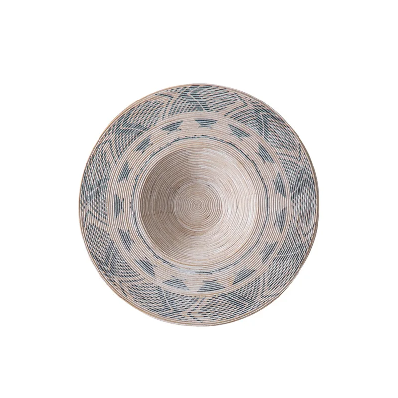 and breakfast, round wall background decoration, guest restaurant pastoral ethnic style bamboo hand-painted wall decoration