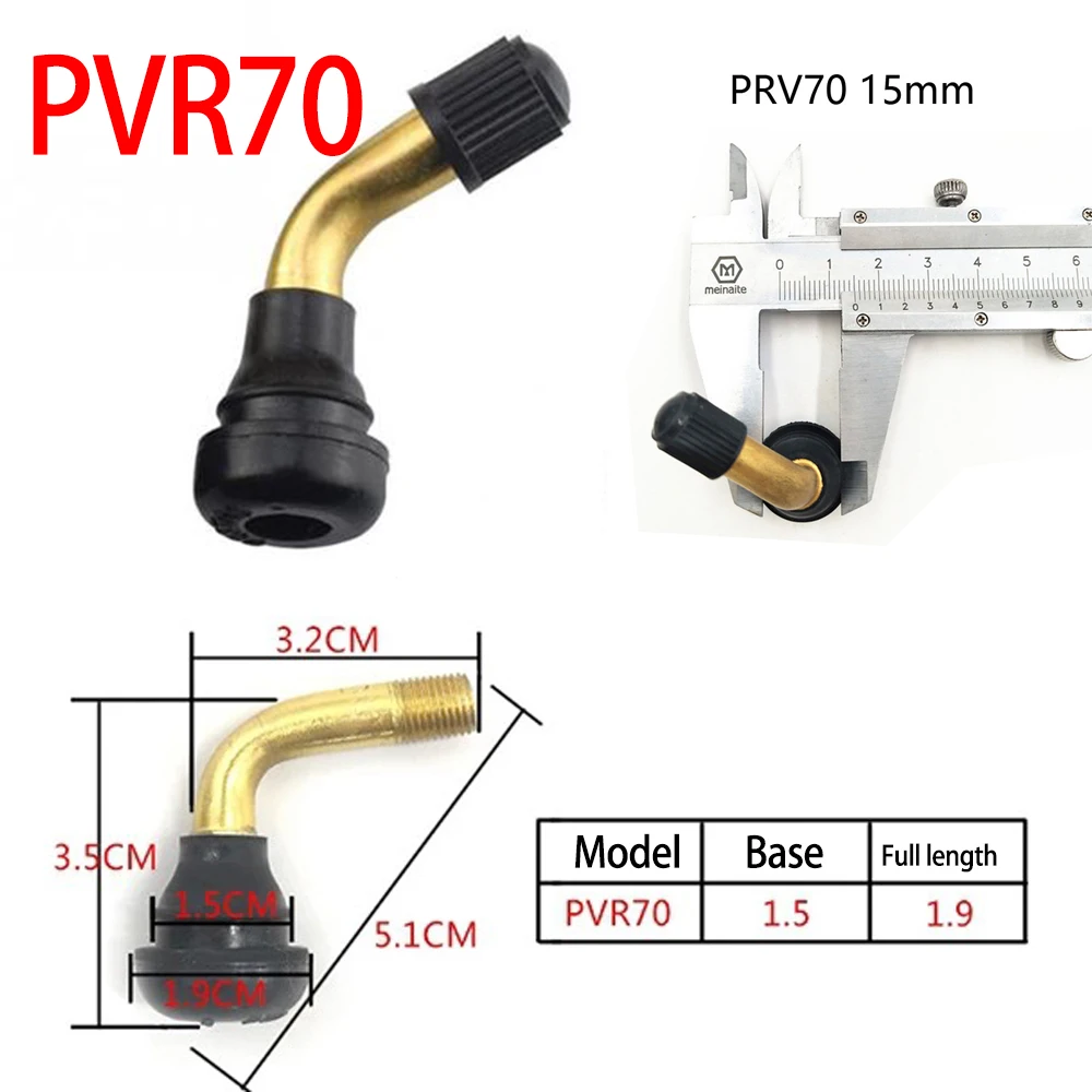 Pvr50 Pvr60 Pvr70 Tyre Valves Stem Rubber for Tire Motorcycles Tubeless Disc Wheel Nipple Tire Stems Wholesale