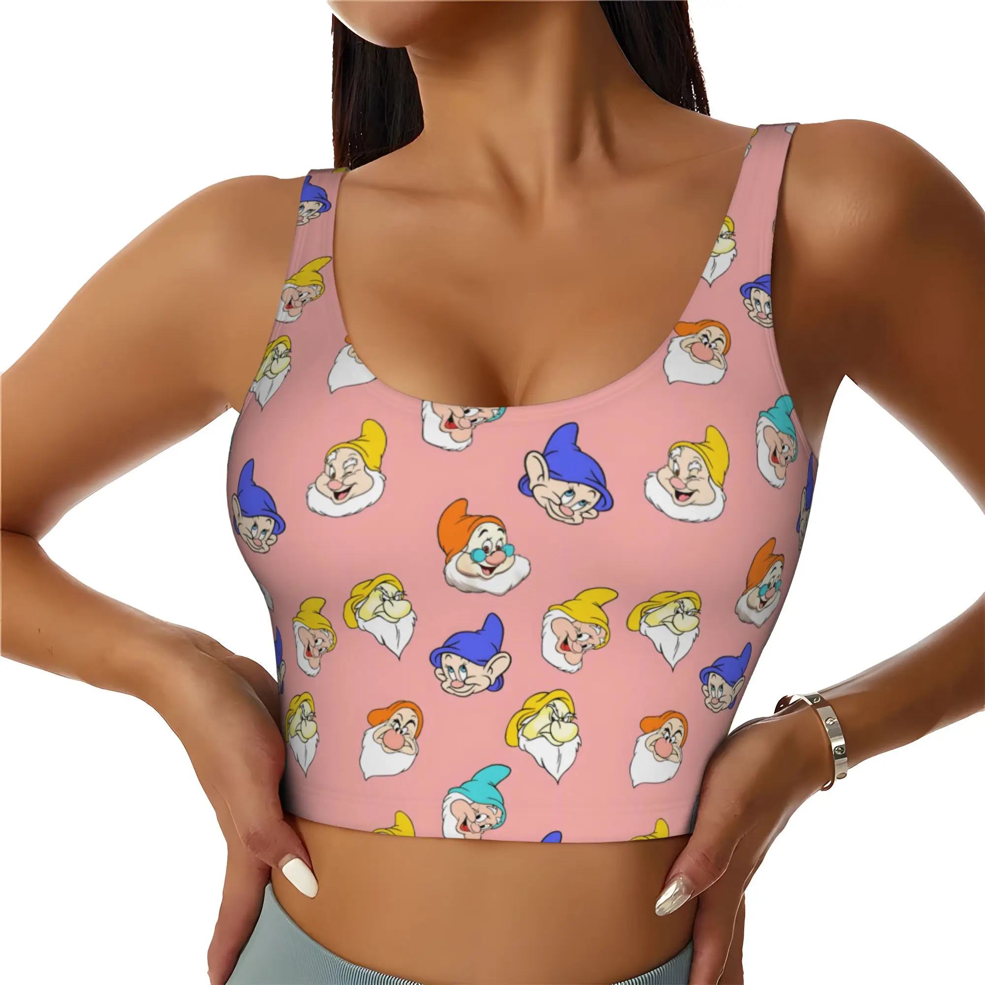 Custom Seven Dwarfs Workout Crop Tank Tops for Women Anime Manga Running Sports Bras