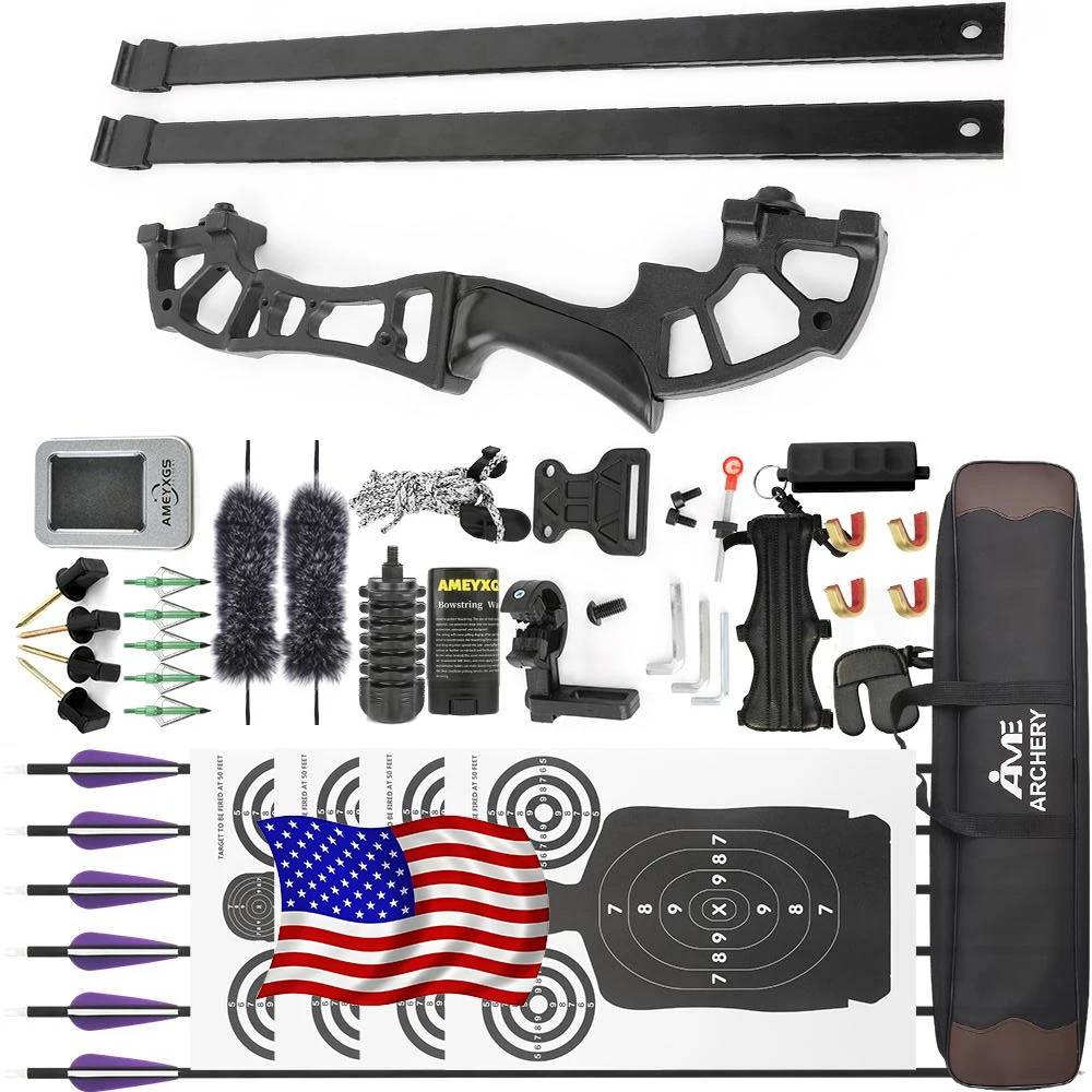 

40/50Lbs Straight Pull Bow Set Recurve Bow Takedown Bow Right Hand for Archery Outdoor Shooting Target Practice Hunting