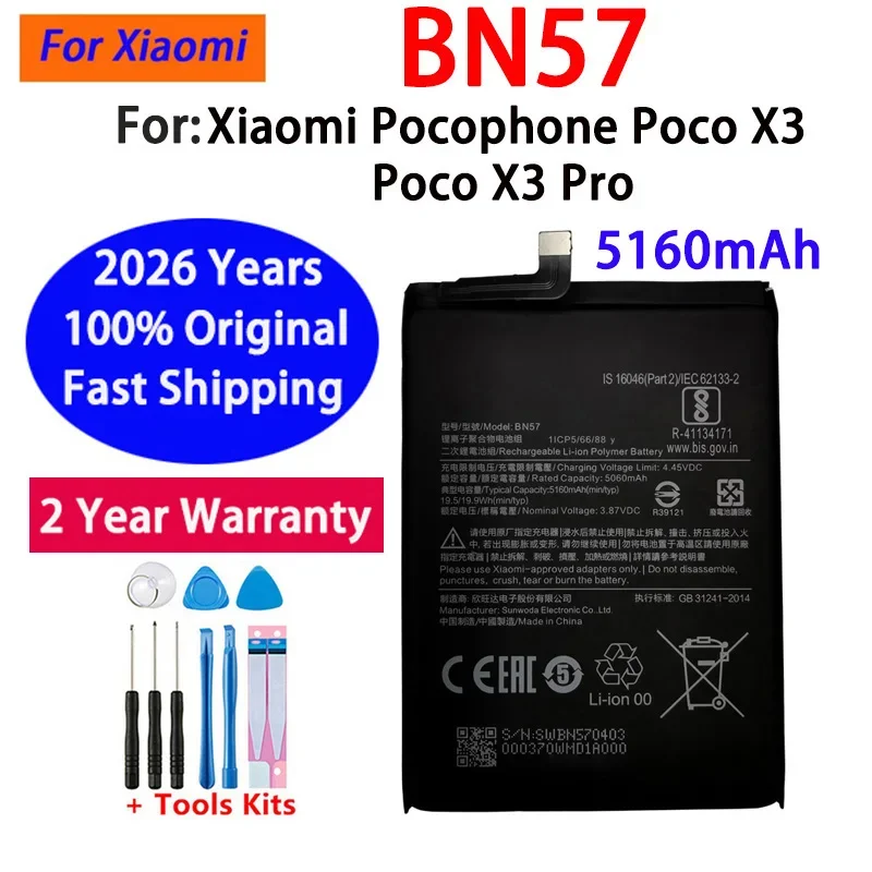 100% Original Battery For Xiaomi Mi Mix Redmi 1 2 2S 3 4 Mi 11 Mi11 Lite Ultra Pocophone Poco X3 F3 K40 10T 11T Pro Batteries