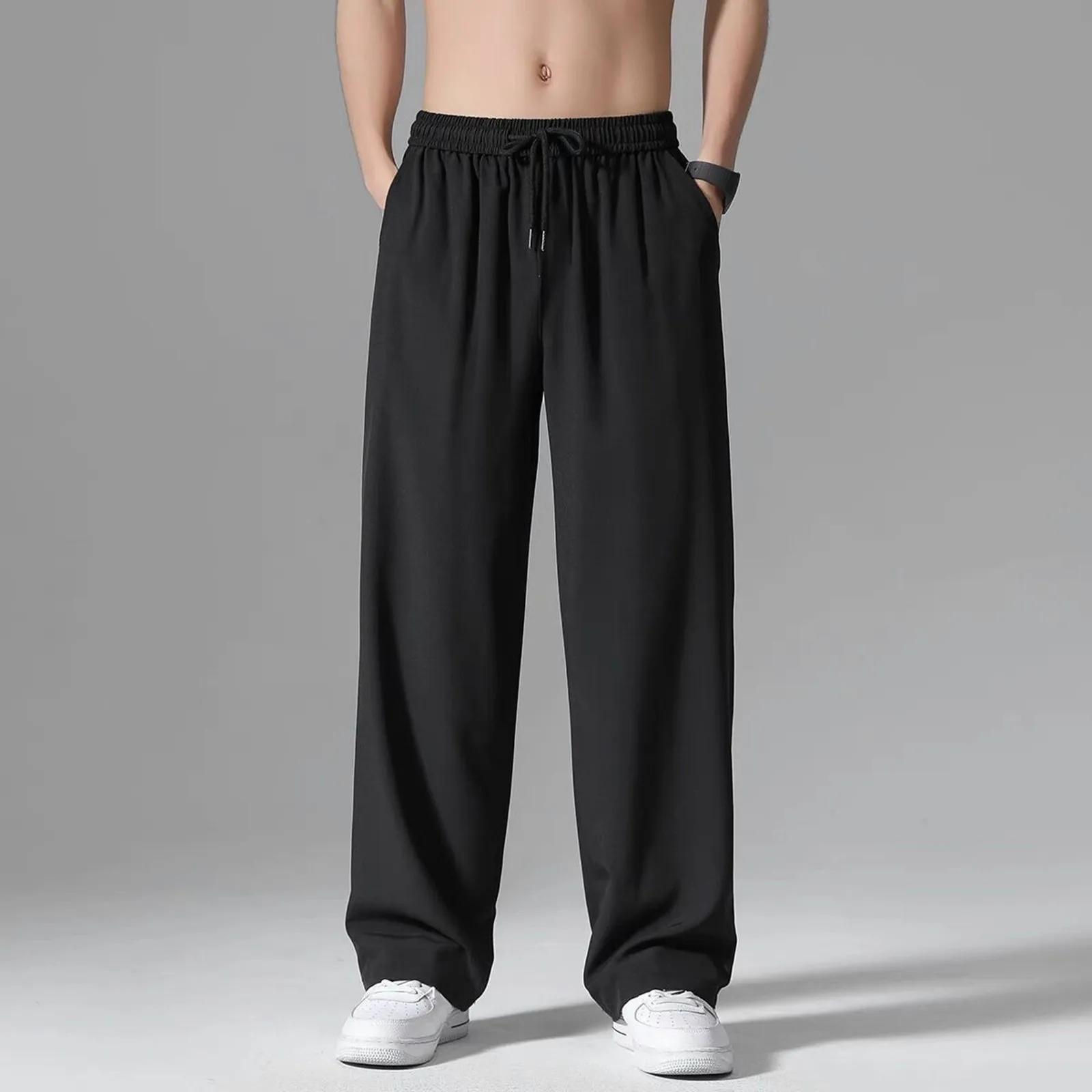 Pantaloni Casual larghi in tinta unita abbigliamento sportivo da uomo per il tempo libero pantaloni Casual da indossare ogni giorno pantaloni larghi autunno inverno allenamento Pantalones