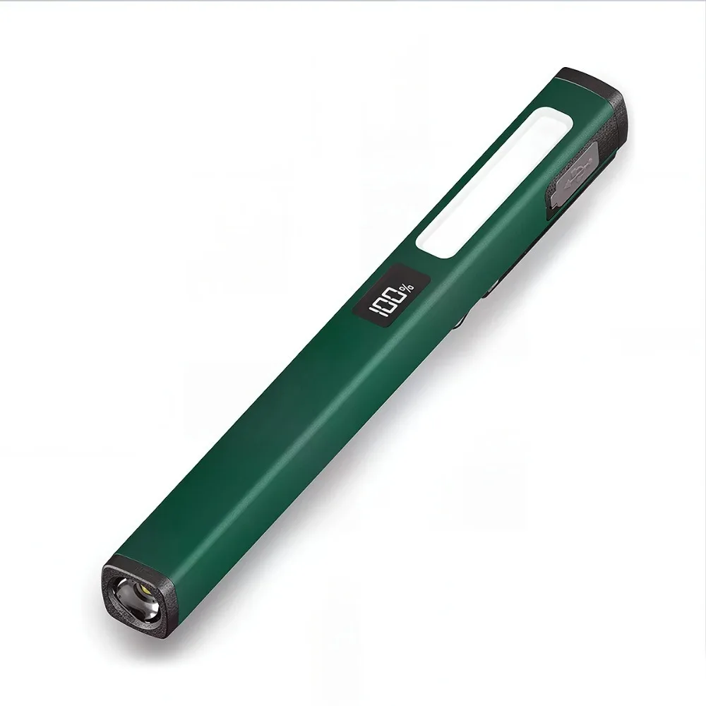 Magnetic USB Rechargeable Pen Clip Flashlight Powerful LED Work Inspection Torch for Garage Auto Mechanic Maintenance