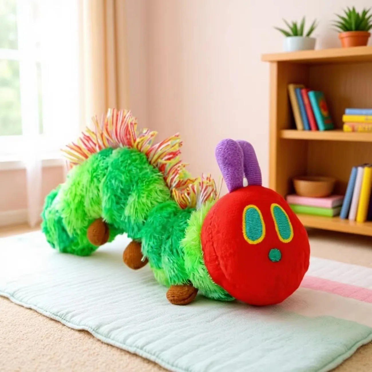 New Children Picture Book By Eric Carle Hungry Green Caterpillar Plush Toy Pillow Doll