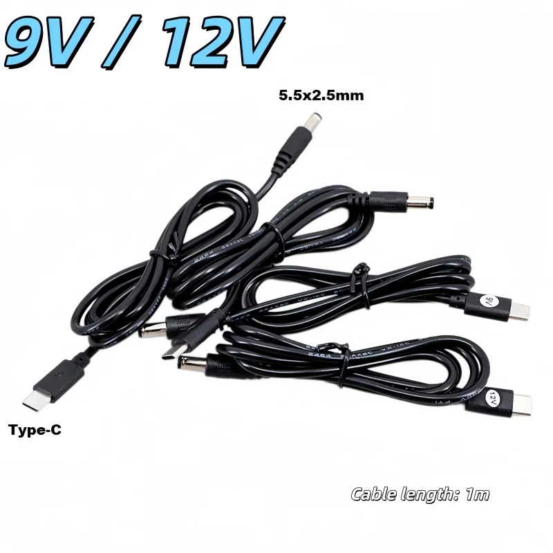 9V/12V 3A USB C Type-C to DC 5.5x2.5mm PD deception line DP 65W fast charging Cablle DC Power Cord Converter Adapters