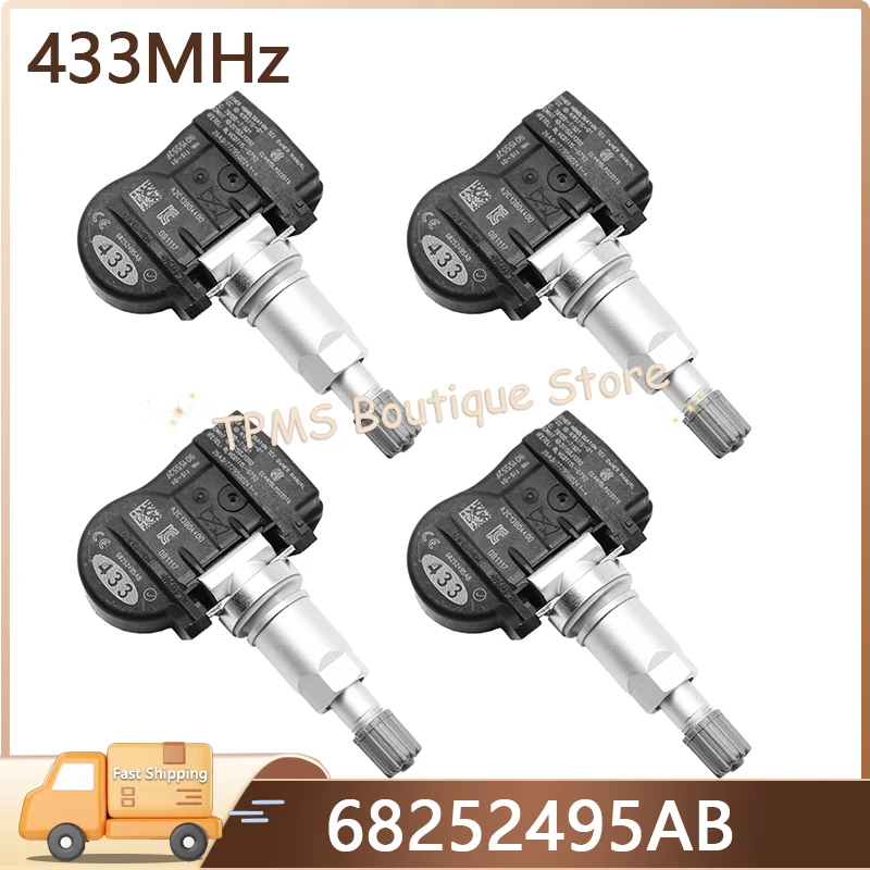 433MHz 68252495AB Monitor For Jeep Grand Cherokee 2016-2018 Car Tire Pressure Monitoring System Direct Replacement Accessories