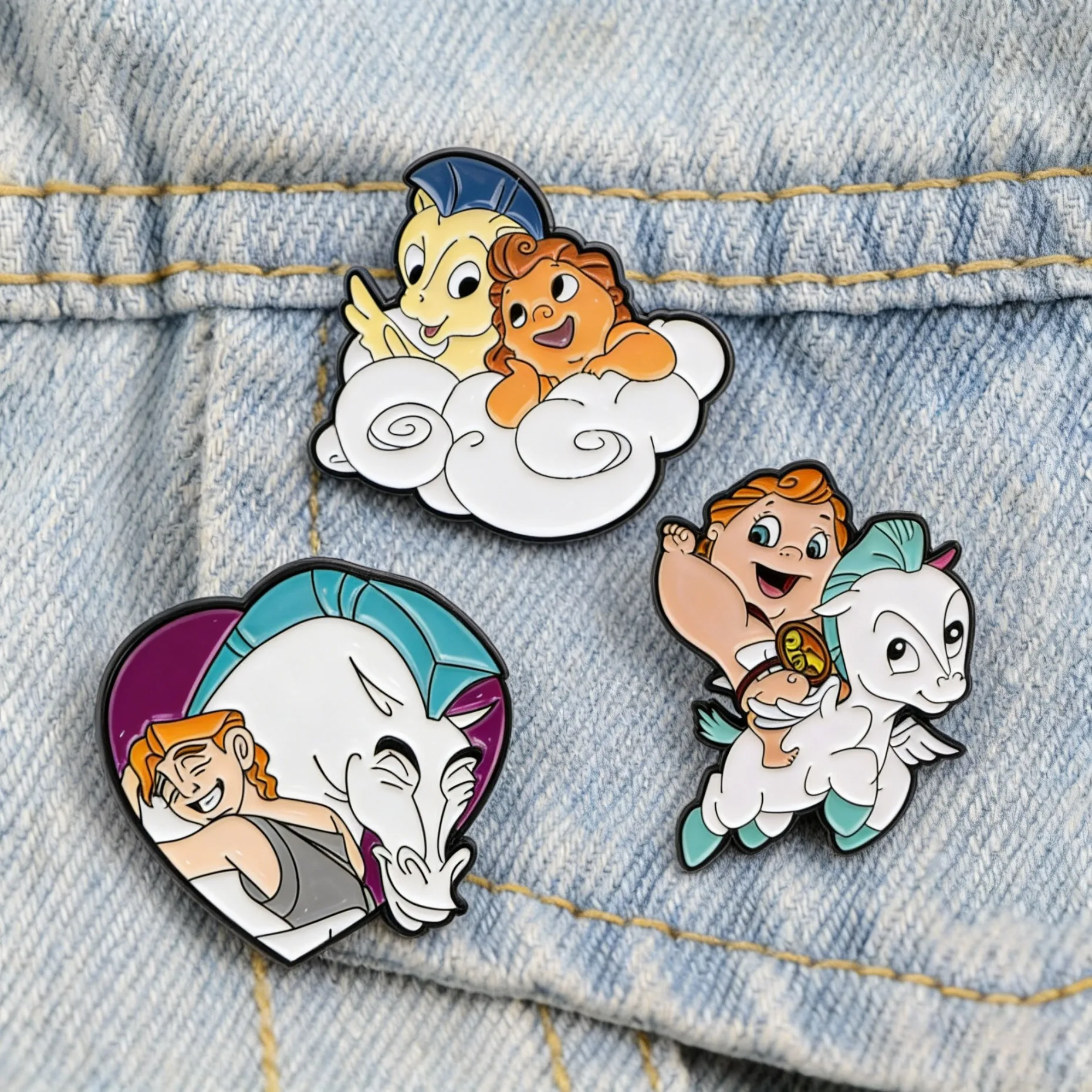 Broches de Esmalte de Cavalo, Broches de Desenho Animado Fofos, Emblemas de Lapela para Mochilas, Jaquetas, Chapéus, Bolsas, Joias de Moda, Presentes para Fãs de Filmes