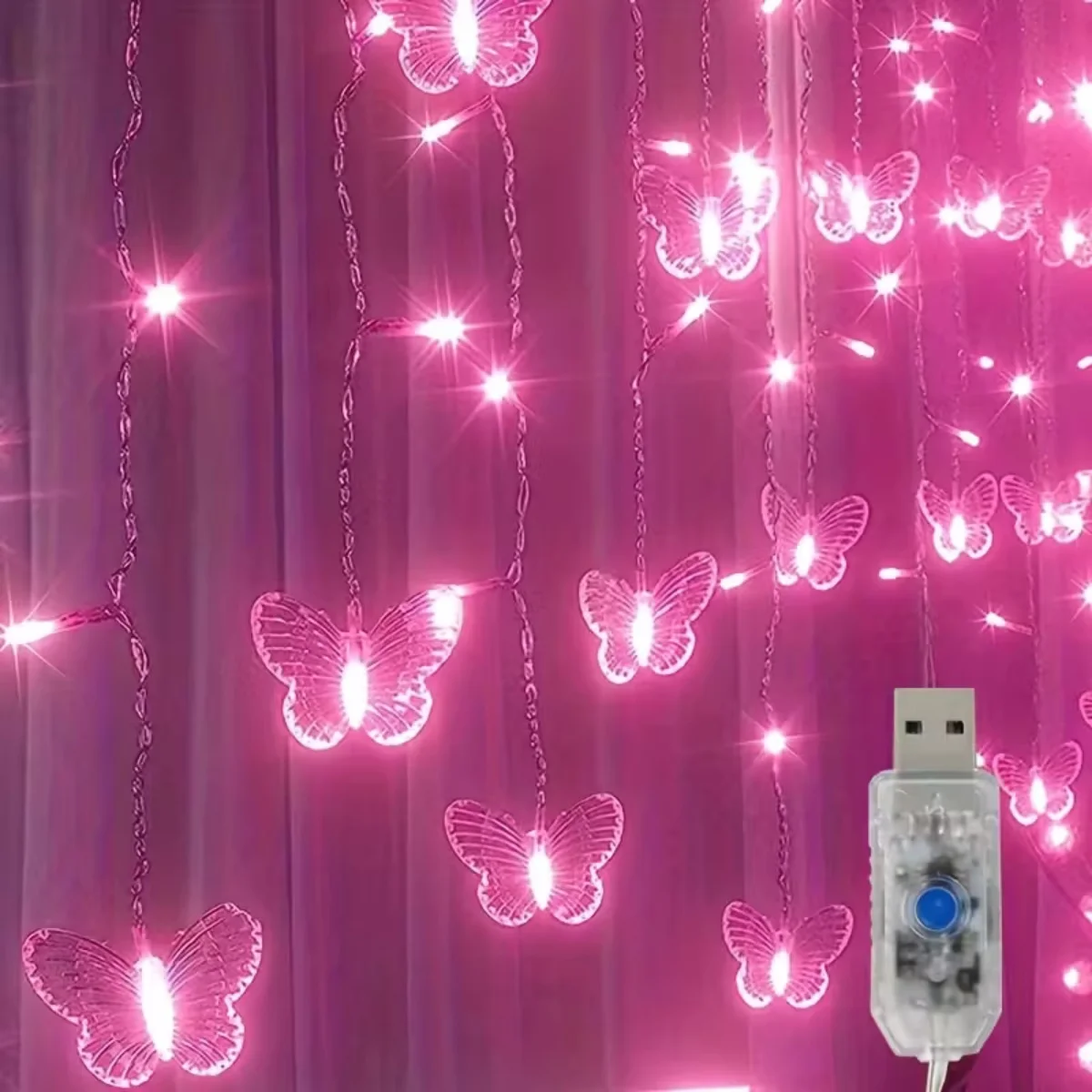 LED Butterfly String Light USB Powered Flashing Fairy Light With 8 Modes Suitable For Bedroom, Christmas, Wedding, Party, Dormit