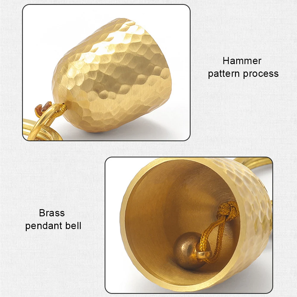 Multifuncional Metal Bell Pendant Keychain, Brass Key Chain, Hanging Keyring Decoração para Camping e Caminhadas