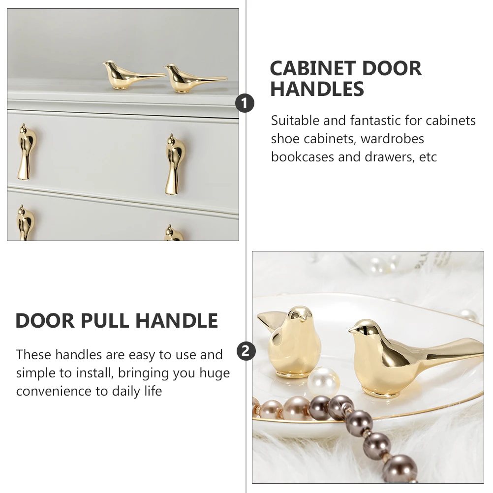 

1pc Golden Bird-Shaped Knobs Cabinet Handles Door Pulls Durable Hardware For Wardrobe Cupboard Cabinet Knob Home Decor