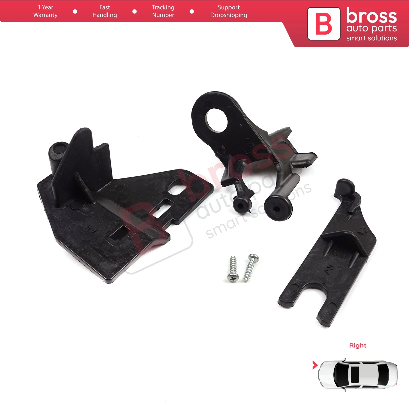 BHL517 Headlight Repair Mount Holder Bracket Tab Clips Right Side for Renault Clio MK4 BH KH Estate HB Van 2012-2020 260106624R