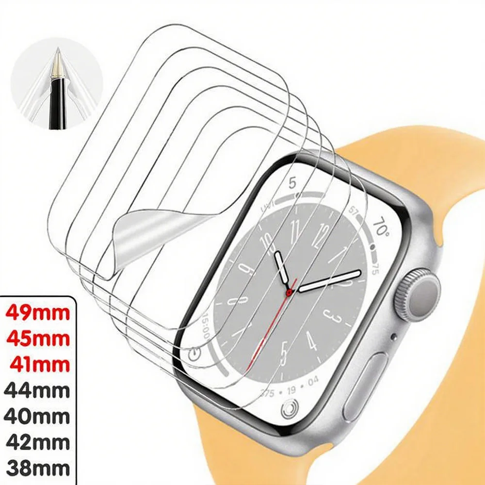 Screen Protector film For Apple Watch ultra 2 49mm 45mm 41mm 44mm 40mm 42mm 38mm HD Hydrogel accessories series 9 8 7 6 5 4 3 Se