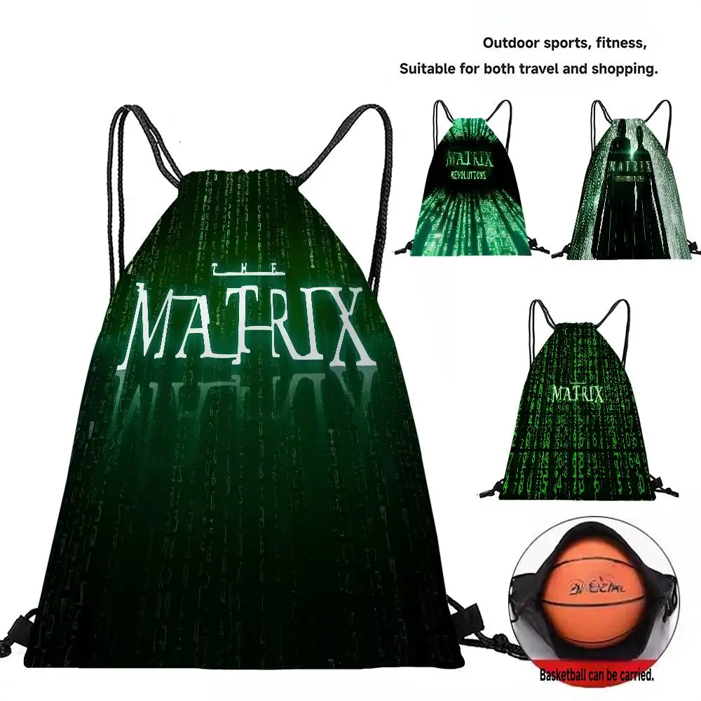 Mochila con cordón de la película T-The M-Matrix, 1 unidad, mochila con cordón, sacos Cinch, bolsa a granel para la escuela, Yoga, deporte, gimnasio, viajes