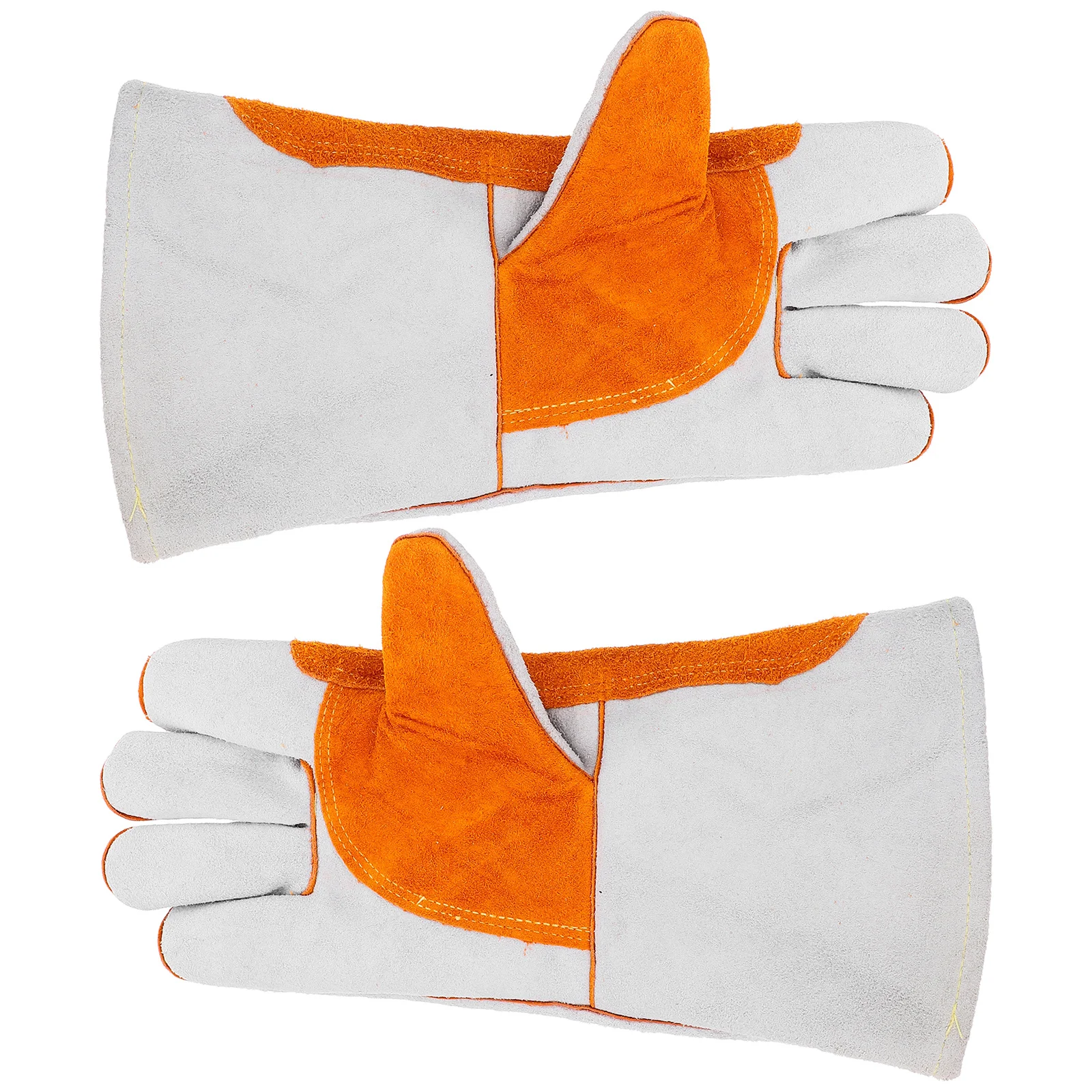 1 زوج قفازات لحام طويلة الثقيلة واقية والعتاد مقاومة للحرارة جلد البقر لالشرارة ترشيش درع الصناعية #2