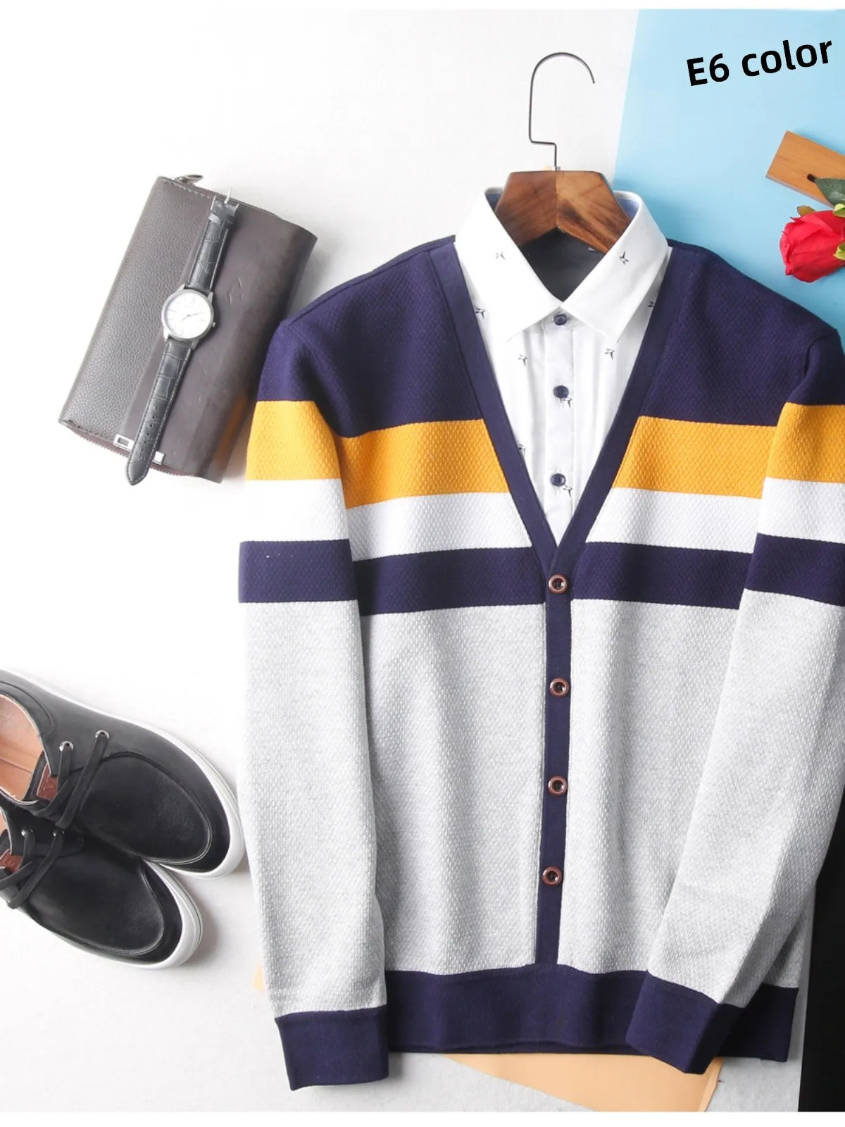 

Thiened Fce Men's Knitted Sweater D Series Hoodie Winter Warm Long Sve Busin Casual Sle Cotton Polyester Blend