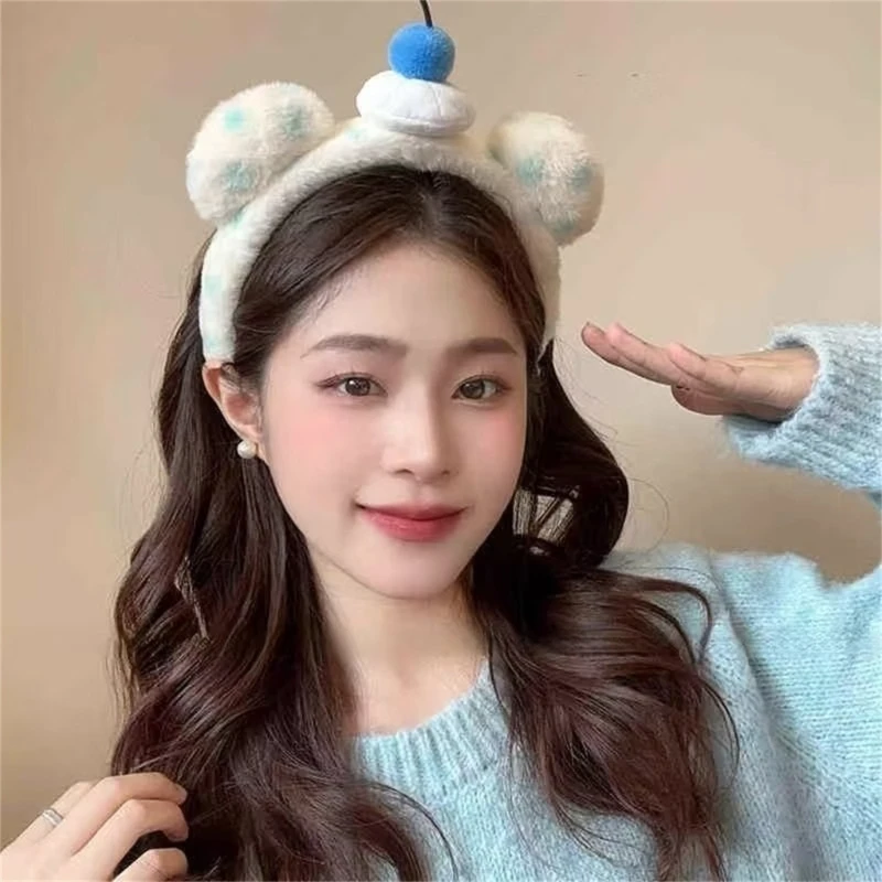 652F 주제 파티 및 캐주얼 소풍을위한 곰 곰 귀 머리 밴드 헤어 액세서리
