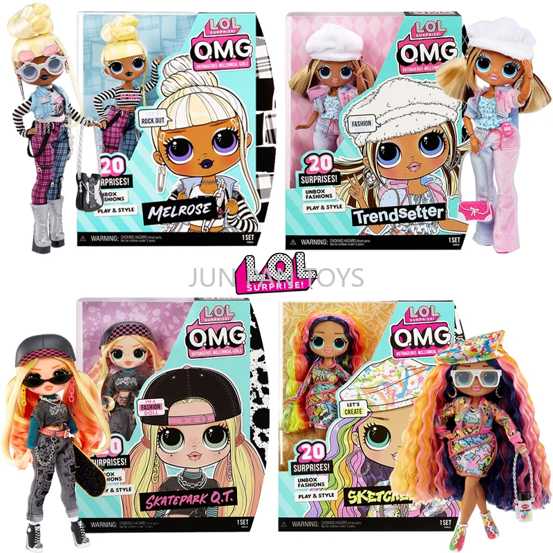 Оригинальная кукла LOL Surprise OMG Core Series 5 Fashion Doll Trendsetter Melrose Sketches Skatepark Q.T Fierce с аксессуарами, подарок для девочки, игрушка