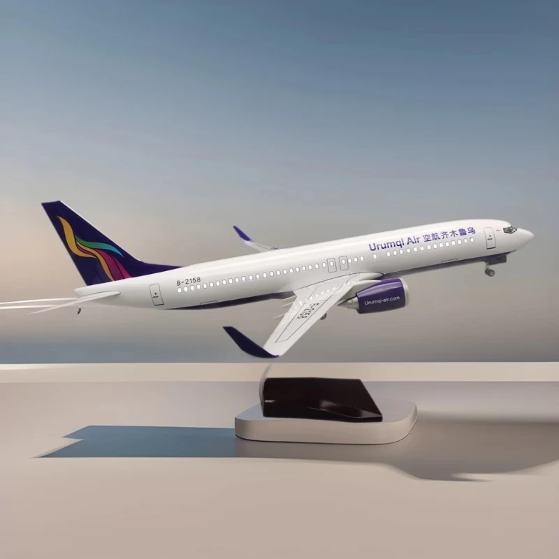 

47CM Scale B737-800 Urumqi Airways With Base Landing Gears Aircraft Resin airplane kids toys Model For Collection Gift