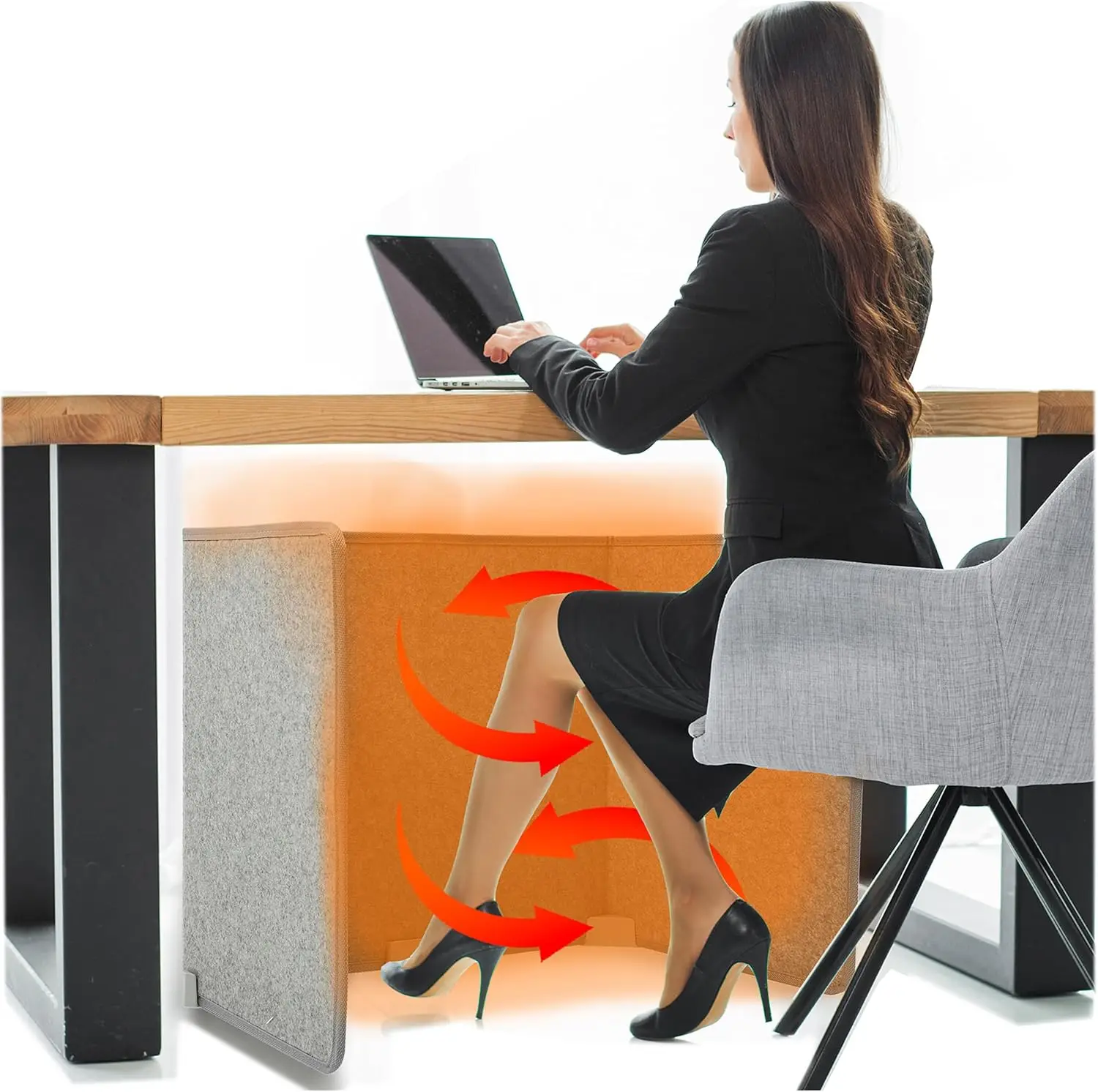

Silent Under Desk Heater for Legs and Feet - Energy Efficient with Thermostat and Timer, Ideal for Office and Home Use