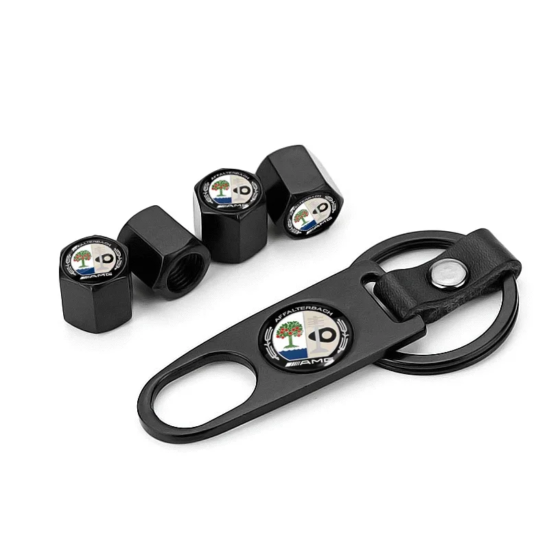 Car Tire Valve Cap Wheel Stem Cover with Wrench KeyChain Stickers For Mercedes Benz W205 W177 W212 W213 W221 W220 W176 ML G63 E6