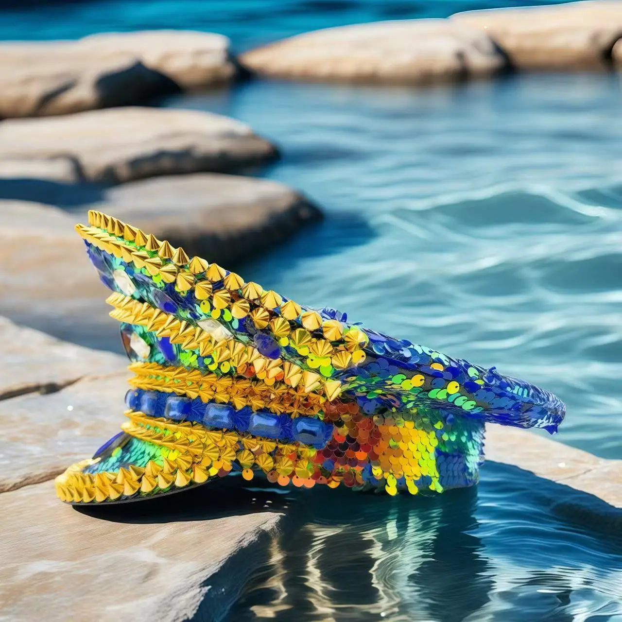 HongLuan Music Festival Costume Hat, Captain Hats Rhinestone for Carnival Woman, Cosplay Female Accessories