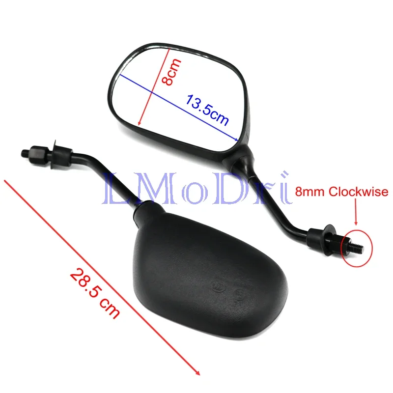 LMoDri 2pcs/lot Motorcycle Rear View Mirror Scooter Electrical Motor E-Bike Back Side Convex mirrors 8mm Universal Refit