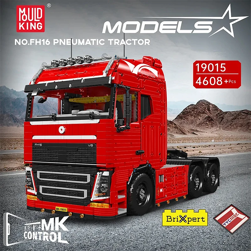 클래식 몰드 킹 19015 MOC 기능성 RC 테크니컬 카 빌딩 블록 트랙터 트럭 모델 조립 브릭 장난감 어린이 크리스마스 선물