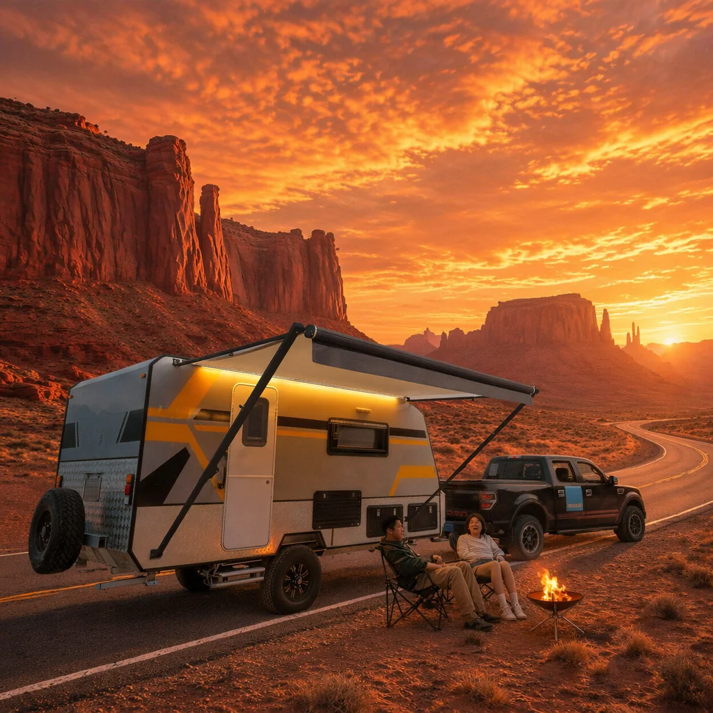 Awnlux W5600 Waterproof Camper Awning For RV Caravan-Manual Control Outdoor Use Luxury Travel Equipment