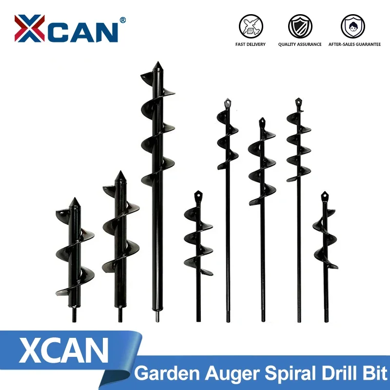 XCAN Garden Auger Spiral Drill Bit Gardening Flower Planting Hole Cutter Drill Bit for Auger Post Hole Digger