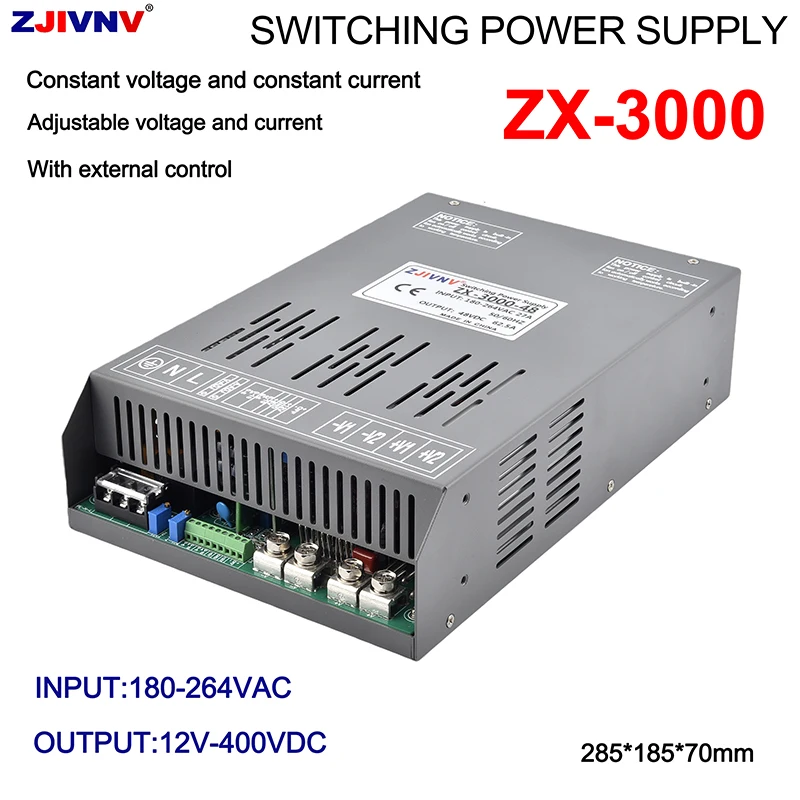 3000W CC CV Switching Power Supply Full Range Adjustable Voltage & Current, AC-DC 12~220V, with External Control S-3000
