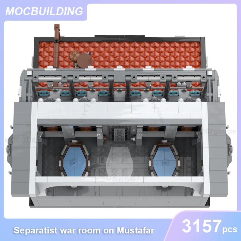 Aparteistische Oorlogskamer op Mustafar MOC Bouwstenen Ruimte Architectuur Model Display DIY Monteren Bakstenen Kerst Speelgoed Geschenken 3157PCS