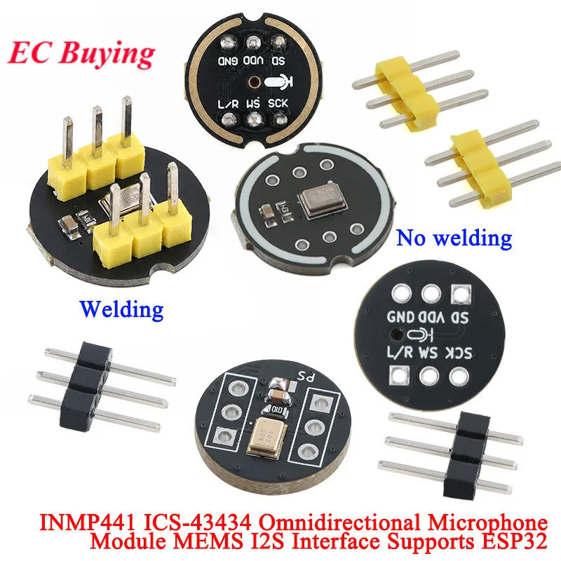 50pcs/1pc INMP441 ICS-43434 Omnidirectional Microphone Module I2S ISS MEMS for ESP32 High Precision Low Power Sensor Ultra Small