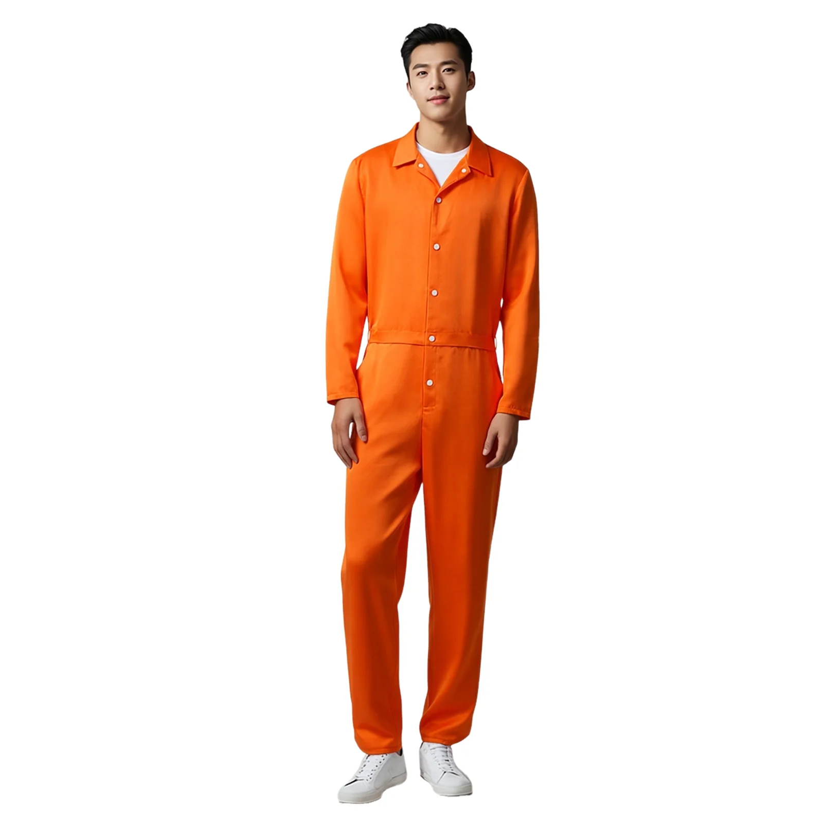 

Mens Prisoner Costume Jumpsuit Halloween Cosplay Flight Jump Suit Overall Unisex Men Women Outfit for Halloween Party
