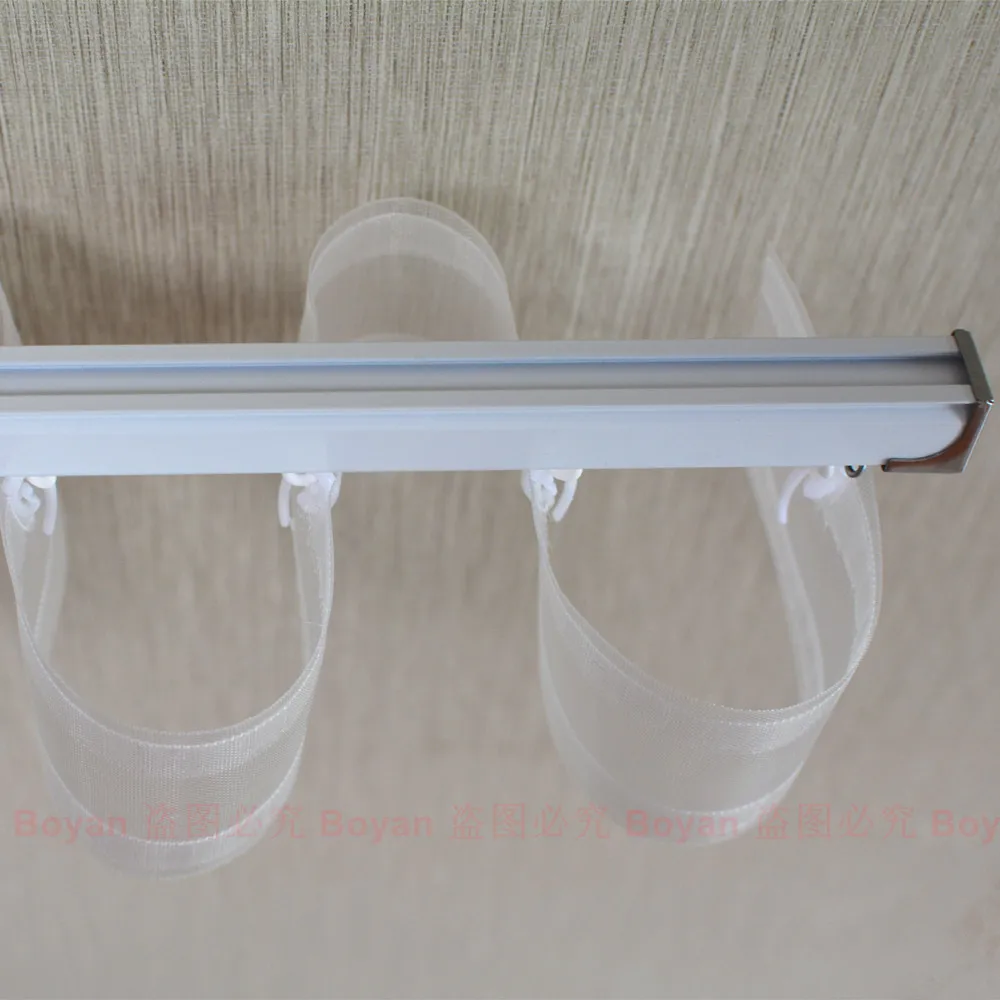 S Folds Waves Curtain Track With Fixed Rope Gliders/Runners Thicken Single Rail Ceiling Installation With Accessories