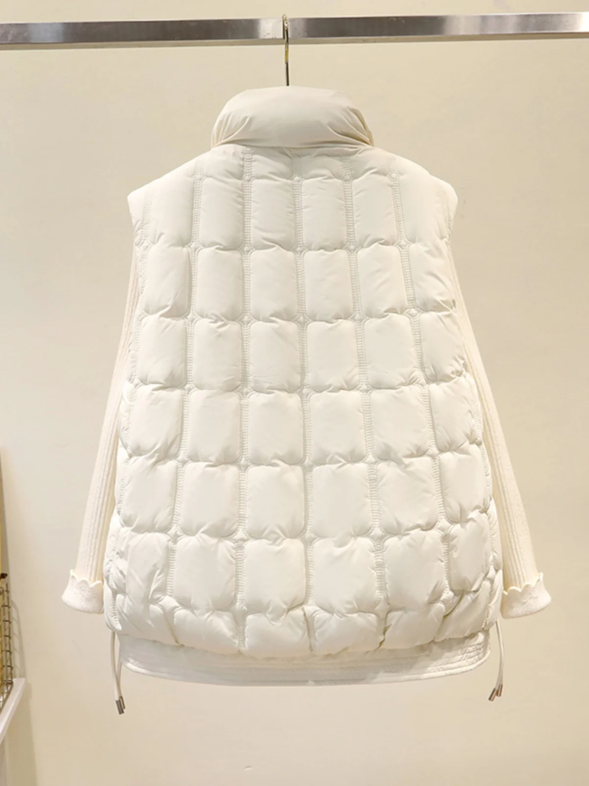 여성용 숏 다운 코튼 베스트 두꺼운 가을 겨울 신상 스탠드 칼라 패션 숄더 패드 코튼 베스트 재킷