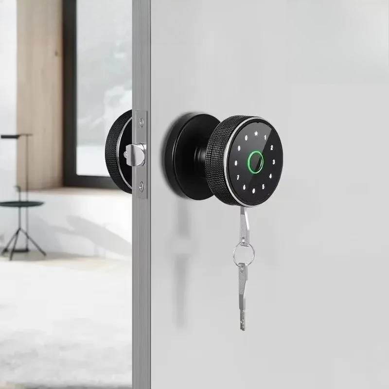 for Double Fingerprint Smart Lock Highly Integrated Stable Electronic Digital Round Handle Patented Design